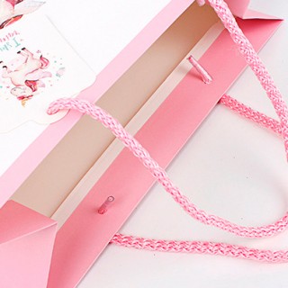 Подарочный пакет Halluci «Единорог» розовый L
