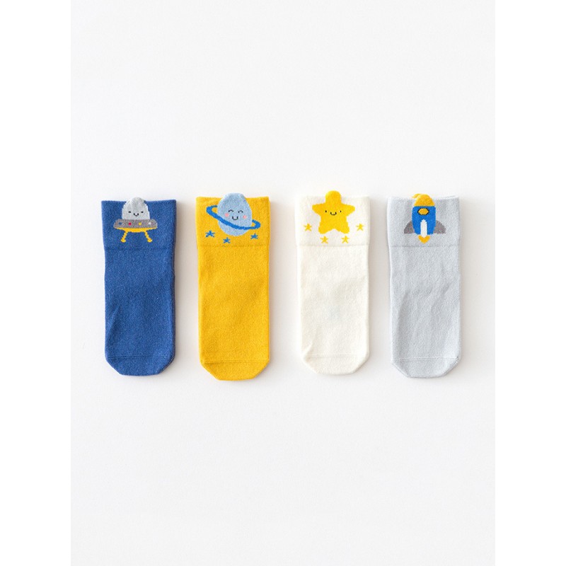 Caramella / Набор детских носков «Космос» в мягкой упаковке, 4 пары