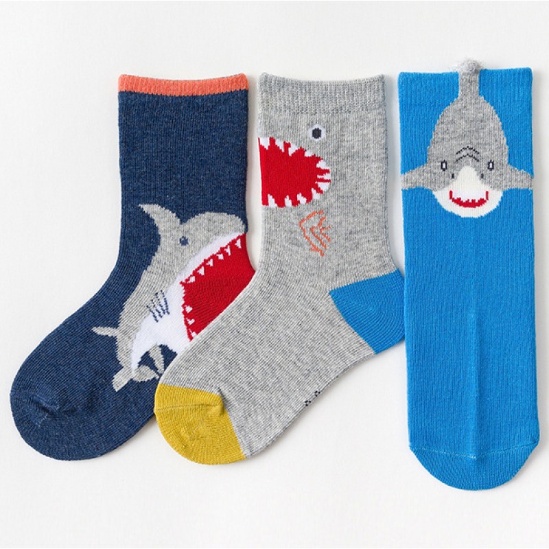 Caramella / Набор детских носков «Акулы» в мягкой упаковке, 3 пары