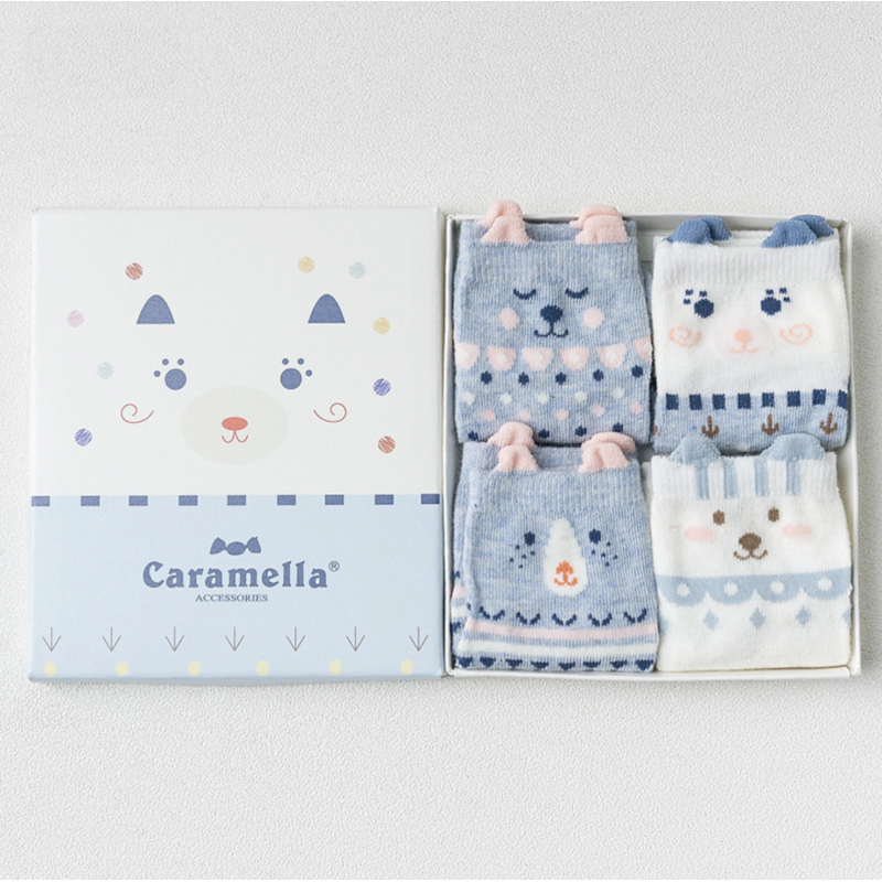 Caramella / Набор детских носков «Мишки» голубой, 4 пары