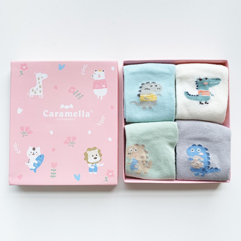 Caramella / Набор детских носков «Зоопарк-1» розовый, 4 пары