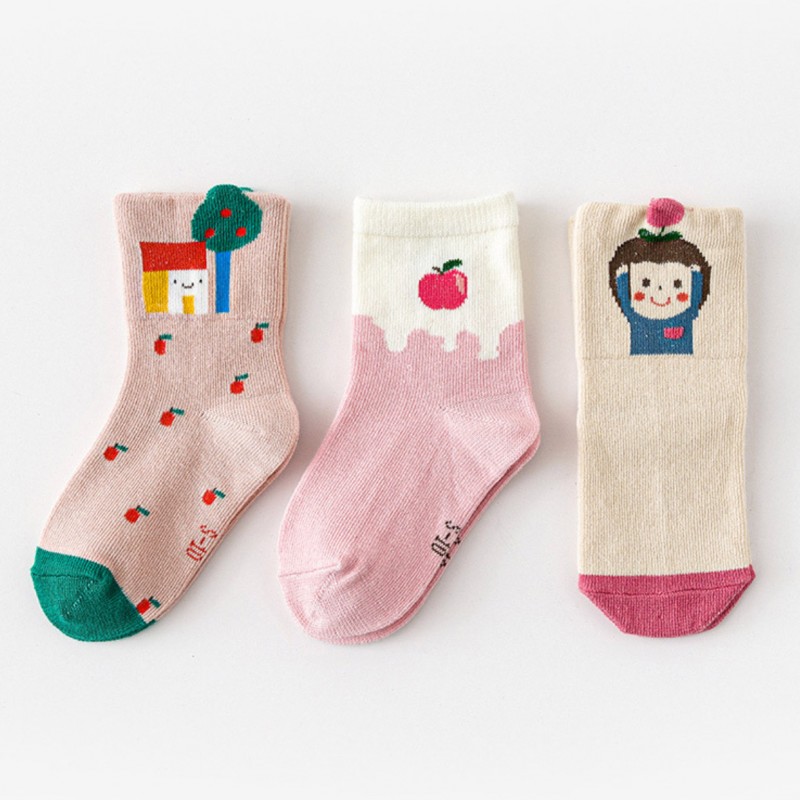 Caramella / Набор детских носков «Яблочки» в мягкой упаковке, 3 пары