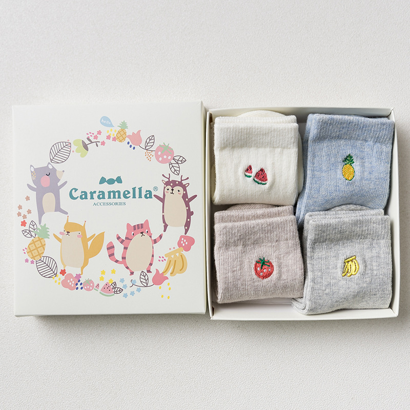 Caramella / Набор детских носков «Фрукты», 4 пары